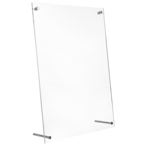 2Pcs White Acrylic Certificate Frame Clear Office Photo Display