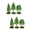 6Pcs Miniature Tree Models Green Plastic Flocking for Sand Table Decor 8