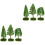 6Pcs Miniature Tree Models Green Plastic Flocking for Sand Table Decor 4