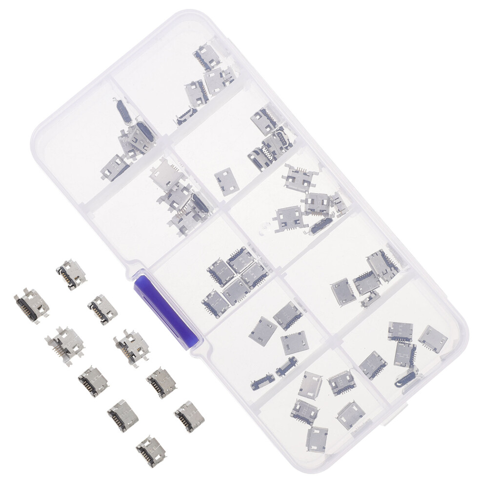 Photos - Card Reader / USB Hub 250Pcs Multi Color Copper Micro USB 5-Pin Female Socket Replacement