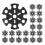 60Pcs Black Rubber Trekking Pole Tips Snowflake Shape Mud Basket 3