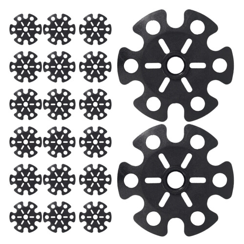 60Pcs Black Rubber Trekking Pole Tips Snowflake Shape Mud Basket 1