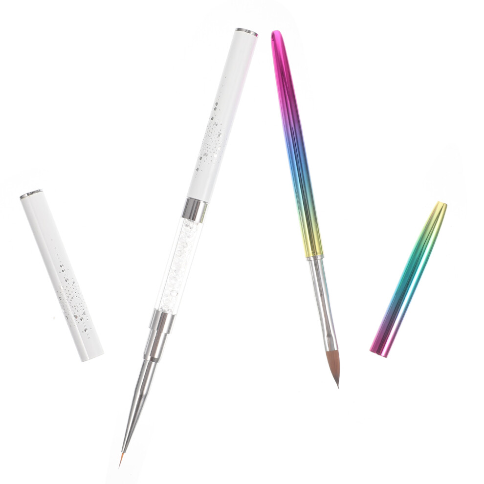 Happyyami Light 10Pcs Nail Art Brushes Assorted Colors For Fine Drawing And Painting