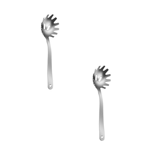 2Pcs Stainless Steel Pasta Scoop Spoon for Kitchen Use Silver 2
