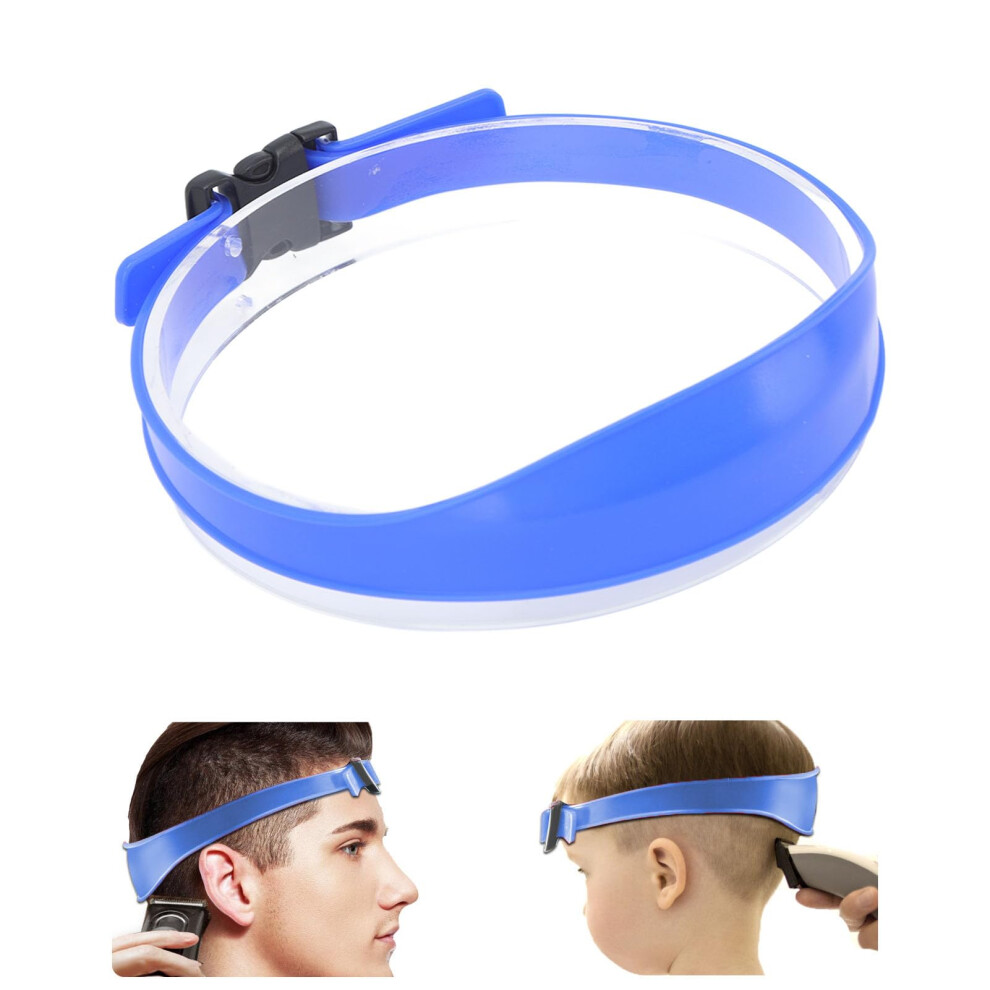Blue Neckline Shaving Template With Adjustable Silicone Hair Trimming Guide For Diy Home Haircuts