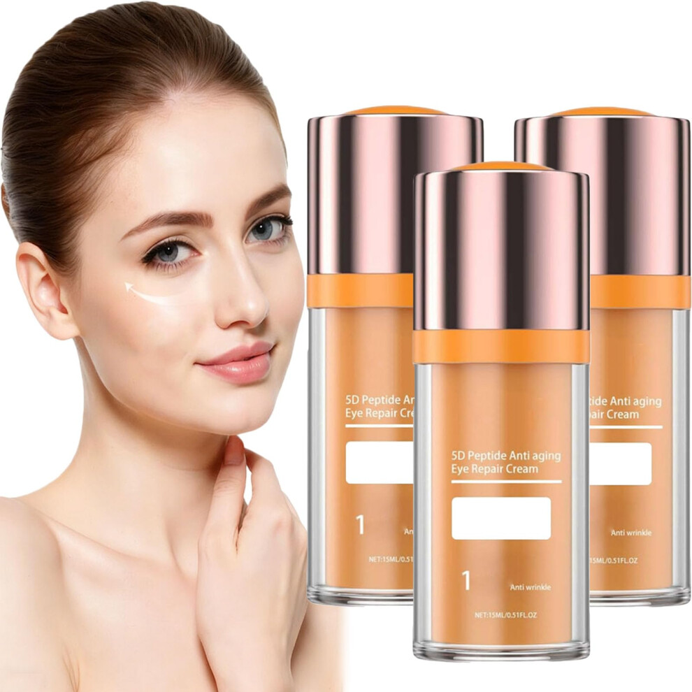 Peptide Eye Cream Anti Aging with Hyaluronic Acid for Dark Circles Wrinkles Hydration 3PCS