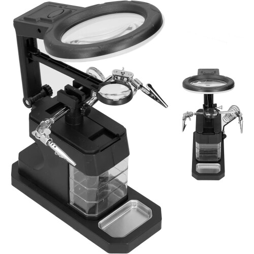 Soldering Helping Hands with LED Magnifying Glass, Adjustable USB Powered Stand for Electronics 1