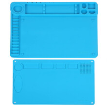 Silicone Soldering Mat with Magnetic Parts Holder, Anti Static, Heat Resistant, Ruler for Phone and PC