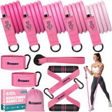 Ayombo Resistance Band Women Exercise Bands with Handles Fitness Bands Workout Bands with Door Anchor Ankle Straps for Heavy Resistance Training Phy