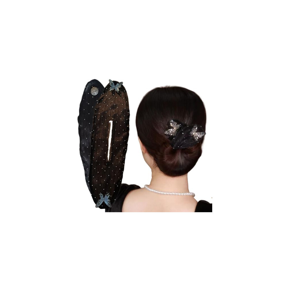 Unisex Hair Bun Maker With Nonslip Floral Roller Clip For Quick Elegant Chignon Hairstyling, Set Of 2