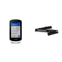 Garmin Edge Explore 2 3inch Bike Computer with Intuitive GPS Garmin HRMDual Premium Heart Rate Monitor Chest Strap Real Time Heart Rate Data via B