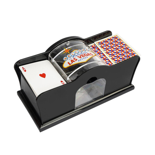 (Black) Hand Cranked Pokercard Shuffler Efficient Card Shuffling Device for Home/Outgoing