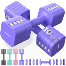 FEIERDUN 5in1 Adjustable Dumbbell Set of 2 20LBS10LBS Hand Weights for Women 1sAdjust DualStable Dumbbell Set for Women Home Gym Outdoor