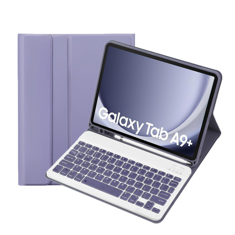 Keyboard Case With Magnetic Detachable Bluetooth Keyboard And Stand For Samsung Galaxy Tab A9 Plus 11' Purple 9044945391312