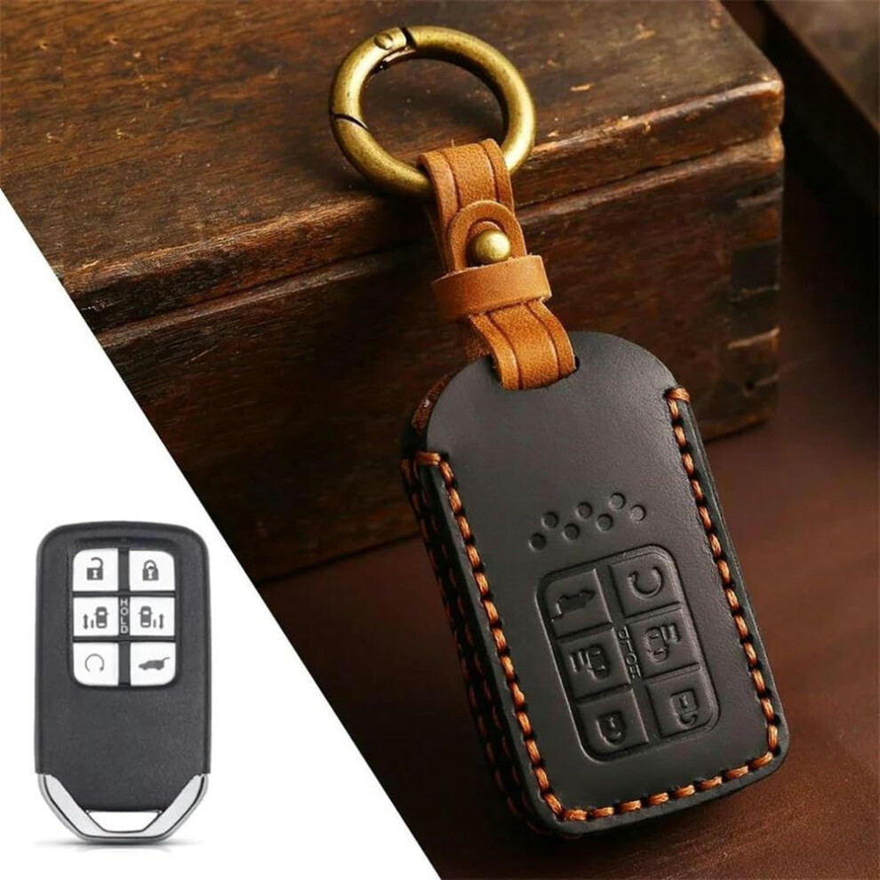 Leather Car Key Fob Cover For Honda Crv Accord Civic Odyssey, Full Protection Key Holder Case 9174973470526