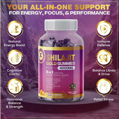 Shilajit Gummies 8-in-1 Blend 60 Gummies 2