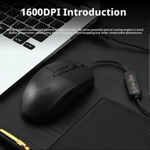 Heated Mouse with 3 Adjustable Temperature Levels Black Ergonomic Wired Mouse 2