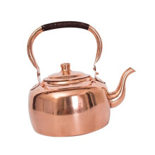 Handmade Copper Tea Kettle for Stovetop with Ergonomic Handle, Retro Design, Fast Boiling