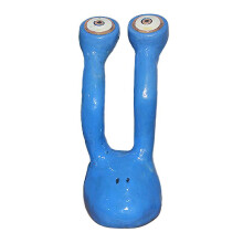 (Blue) Snail Tentacles Statue Handmade Resin Cartoon Garden Spy Ornament Creative Plants Planter Decor for Grass
