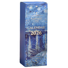 (A) Aesthetic Art Decorative Calendar Ornament 12 Month Perpetual Calendar Flip Design for Home/Office Desk