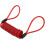 Motorcycle Disc Lock Reminder Cable, 1.2m Elastic AntiTheft Brake Reminder Rope, Red PVC 3