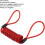 Motorcycle Disc Lock Reminder Cable, 1.2m Elastic AntiTheft Brake Reminder Rope, Red PVC 2