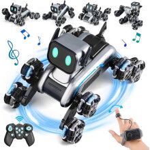 Remote Control Cars for Kids Adults, 8WD Gesture Sensing RC Stunt Car with Lights & Music, RC Robot Dog Toys, Birthday Gift for Boys Girls