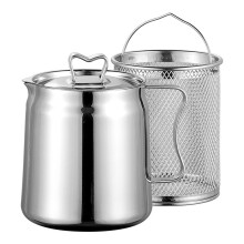 (Love style, D) Large Capacity Fine Mesh Oil Filter Kettle Easy Using Oil Dregs Separate Tank for Kitchen Home