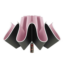 (Pink) Automatic Inverted Umbrella with Reflective Stripe - Compact Folding Umbrella for Rain and Sun, Windproof Reverse Umbrella for Men Women