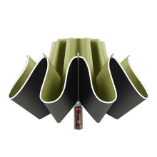 (Matcha) Automatic Inverted Umbrella with Reflective Stripe - Compact Folding Umbrella for Rain and Sun, Windproof Reverse Umbrella for Men Women