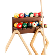 EXTCCT Wall Mount Billiard Balls Rack Hardwood Billiard Balls Holder 6 Pool Stick Holder for Cues Sticks Storage Pool Table Accessories Equipment O