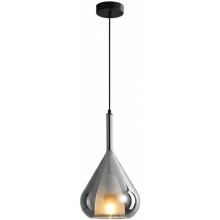 Modern Teardrop Glass Pendant Light with Dimmable TriColor LED, Smoked Gray Italian Style