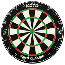 KOTO – King Classic Dart Board Official Tournament Size Steel Tip Darts Board Staple Free Bullseye Complete Professional Dartboard