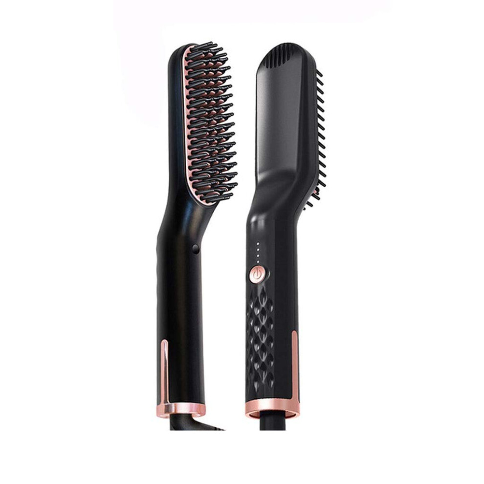 Hair Straightener Brush with Fast 60s Preheat, FrizzReducing Ceramic Barrel for Hair and Beard