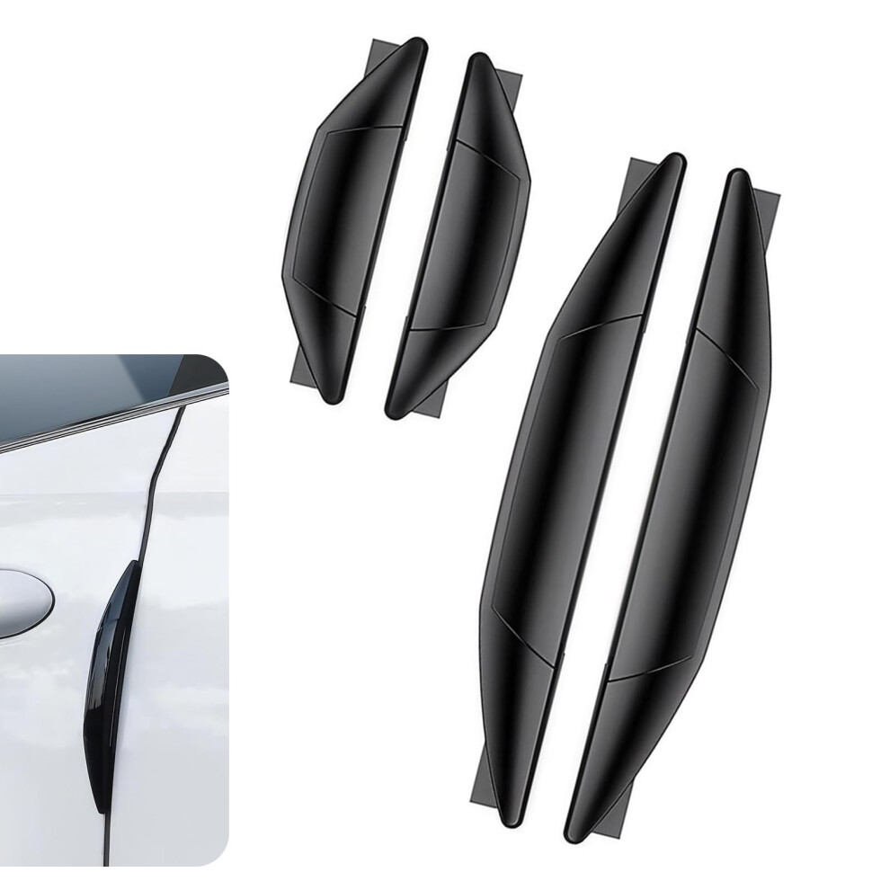 4Pcs Car Door Edge Guards Pvc Anticollision Protector Strips With Airbag Shock Absorption Black 9070919950544