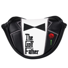 Golf Mid Half Mallet Putter Cover Magnetic HeelShaft Club Headcover BlackWhite PU Leather The Golf Father Gift