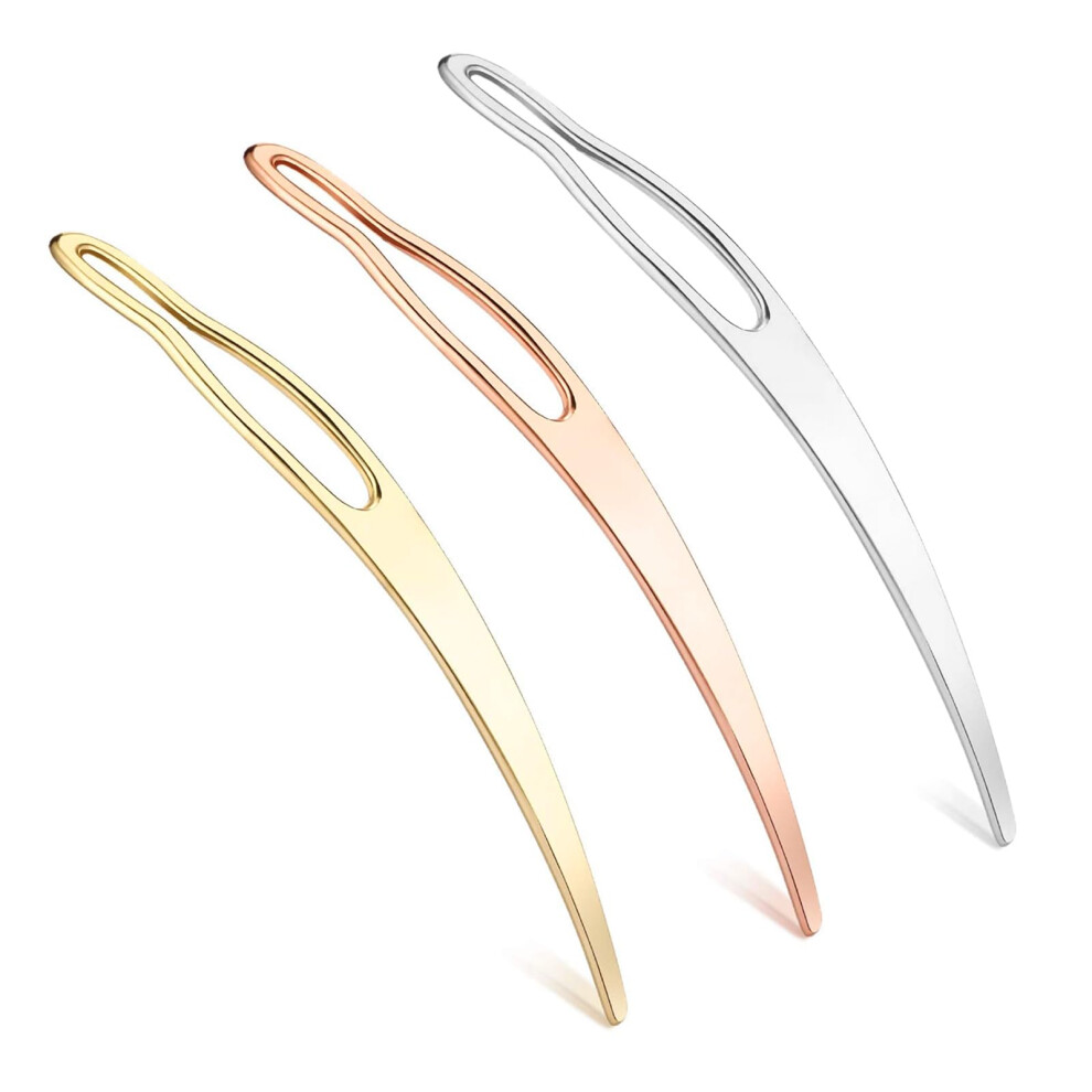 Unisex Silver,Gold Loc Retightening Tool Set With Ergonomic Grip For Microlocs And Sisterlocks, 3Pcs Gold Silver Rose Gold