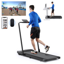 Lacuffy Treadmill for Home Foldable Oversize Treadmills for Heavy People Safer 110 40CM Raceable Walking Pad Treadmill with LED Display Max 145KG R