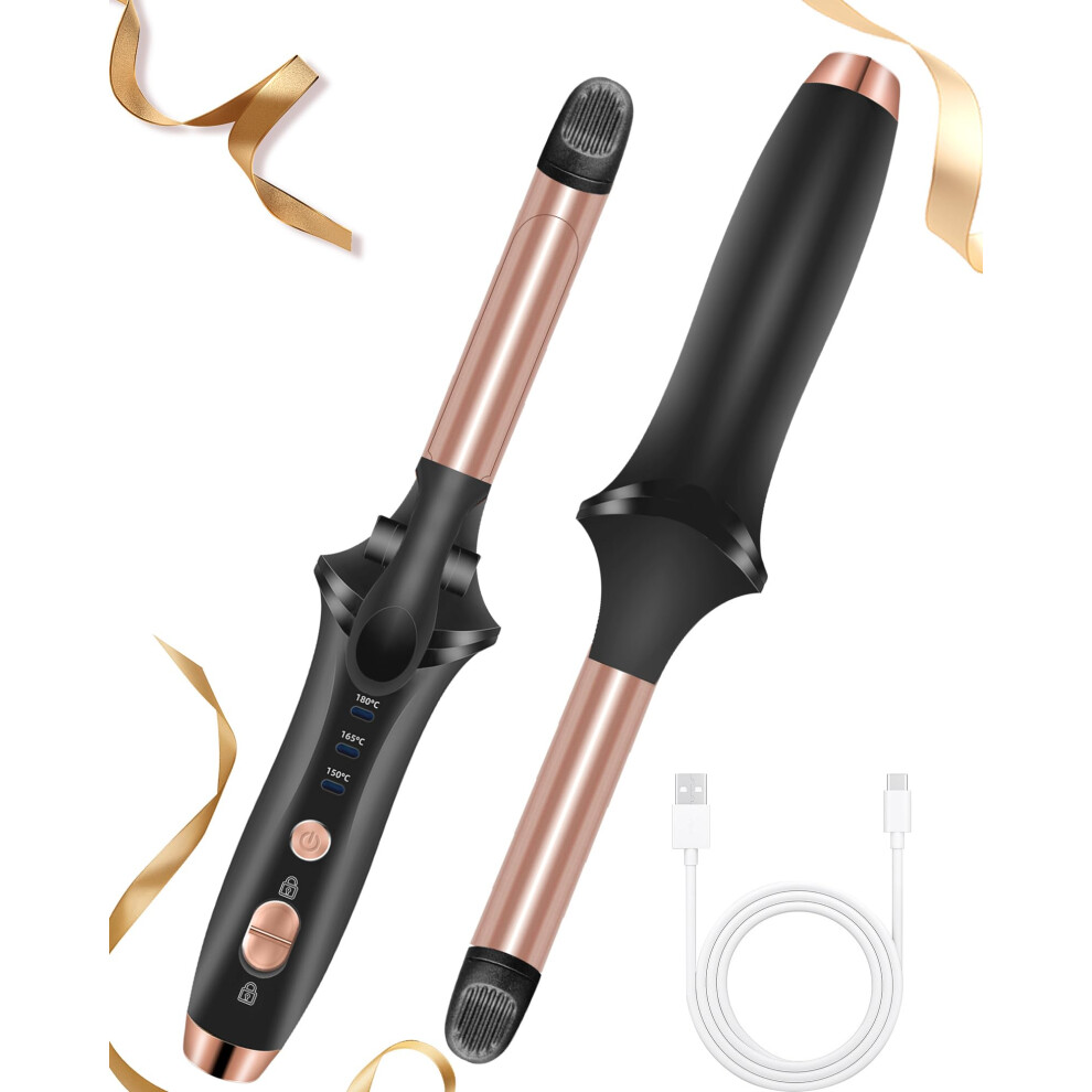 Cordless Curling Iron USB Rechargeable 4000mAh Battery Travel Friendly Smooth Curling Barrel