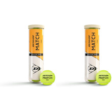 DUNLOP Match Pro Tennis Ball for Sand Hard Court Lawn 1x 4 balls Pack of 2