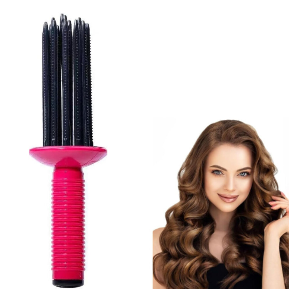 Unisex Hair Volume Comb With Adjustable Curling Comb Roller, Ergonomic Nonslip Grip For Curly Hair Styling
