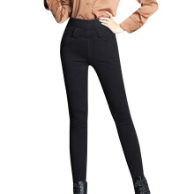 (34, Black) Thermal Fleece Denim Jeggings Super Comfy Stretch Denim Skinny Jeans for Women