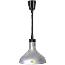 Food Heat Lamp with Adjustable Height, Stainless Steel, 250W for Commercial Kitchen and Buffet Use