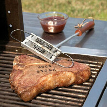 Printed Barbecue Wooden Handle Stamp Grill Meat DIY Steak Branding Iron Tool BBQ Kitchen New