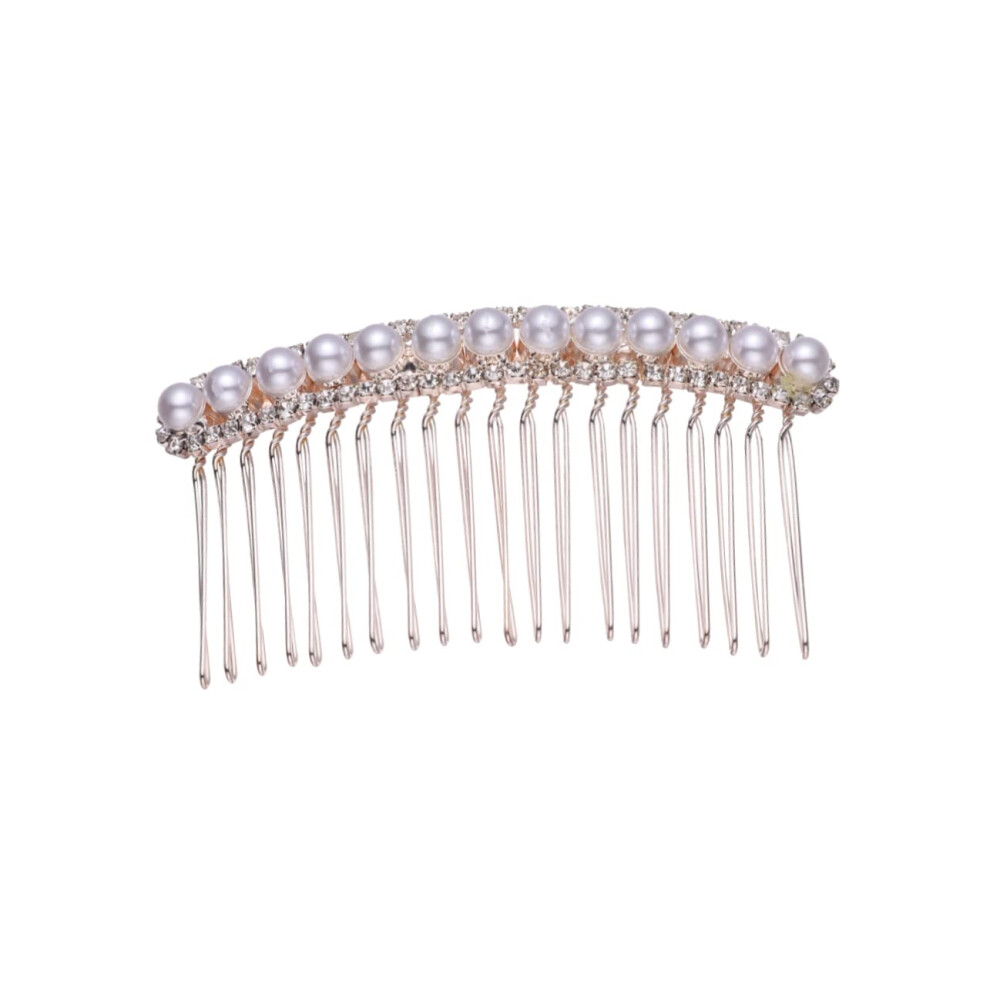 Unisex Bridal Hair Comb With Pearls And Rhinestones Wedding Headpiece For Brides And Bridesmaids