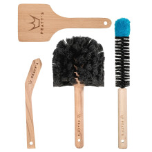 Peaty's Complete Bike Brush Set – Patented Design EcoFriendly Super Durable Beech Wood Brushes for MTB Road Gravel Includes Drivetrain Chain Casse