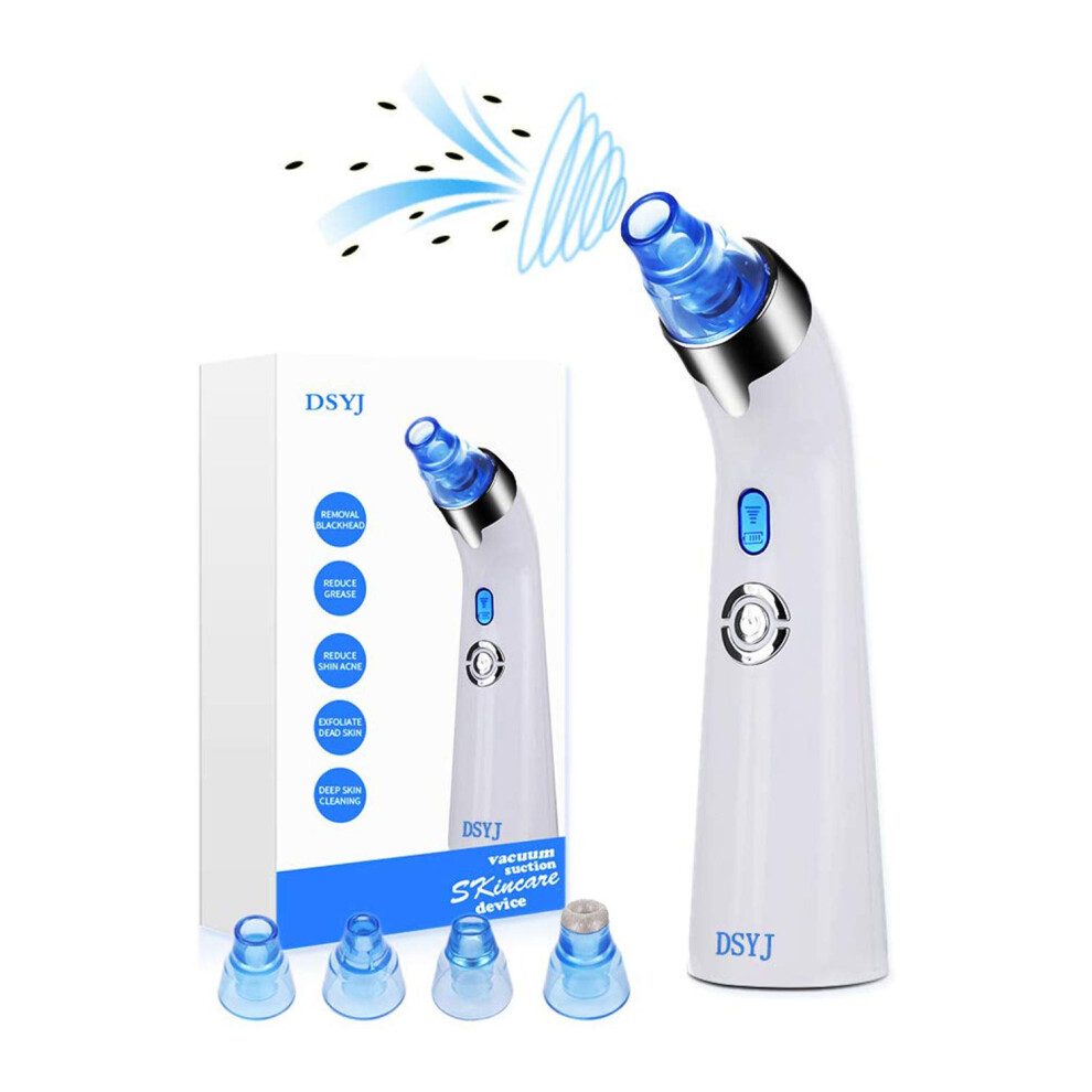 Blackhead Remover Vacuum with 4 Heads, Electric Pore Cleaner for Deep Cleansing and Acne Removal