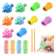 14 PCS Pencil Grips for Kids Handwriting, Soft Silicone NonSlip Holders, Bright Design with 2 Pencils