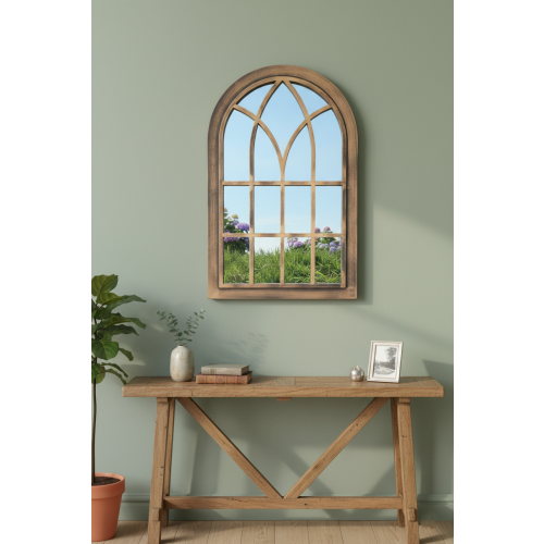 Arc Window Soho Wall Mirror BlackGold Deco 73x48Cm 2