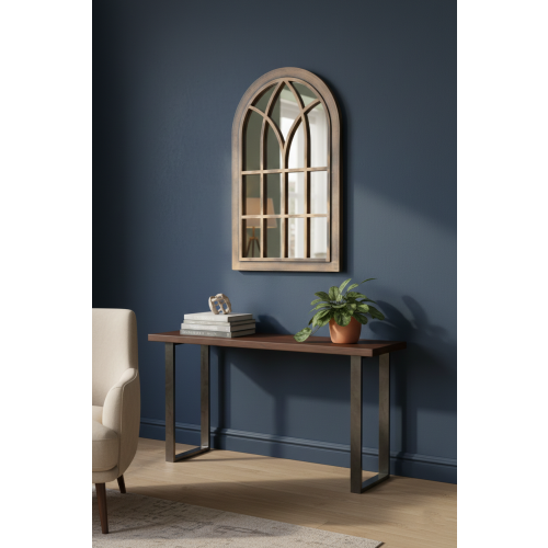 Arc Window Soho Wall Mirror BlackGold Deco 73x48Cm 1